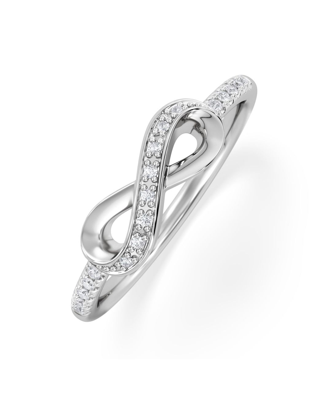 The Diamond Store White Infinity Love 0.13Ct Lab Diamond Pavé Ring