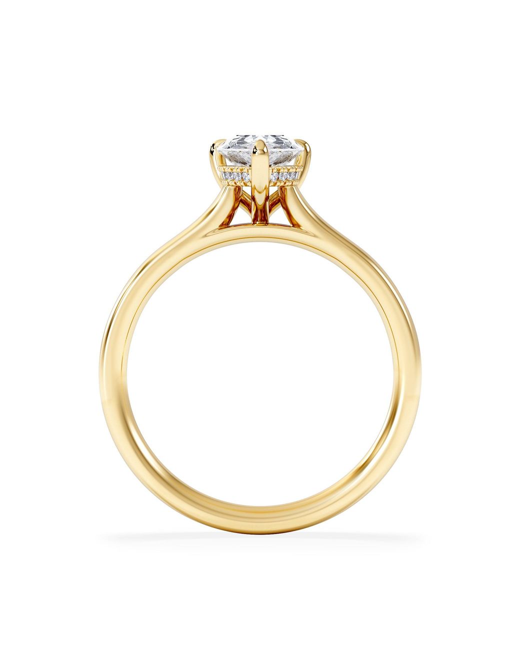 The Diamond Store Metallic Amora Pear 1.07Ct Hidden Halo Lab Diamond Engagement Ring F/Vs Set