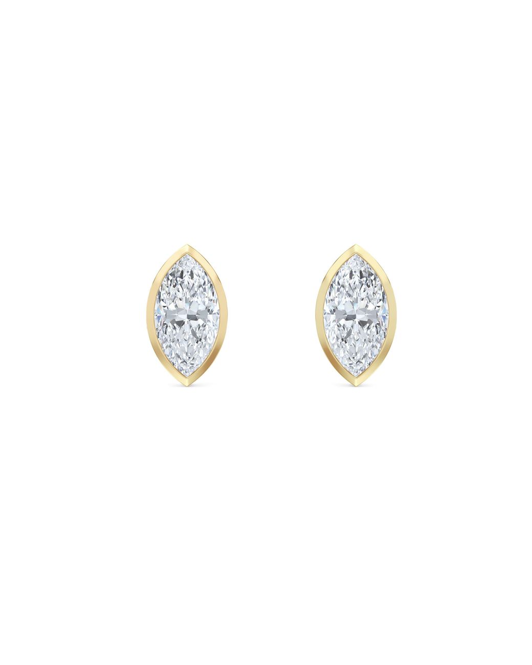 The Diamond Store Metallic Skyline Bezel Set 2.00Ct Marquise Cut Lab Diamond Stud Earrings