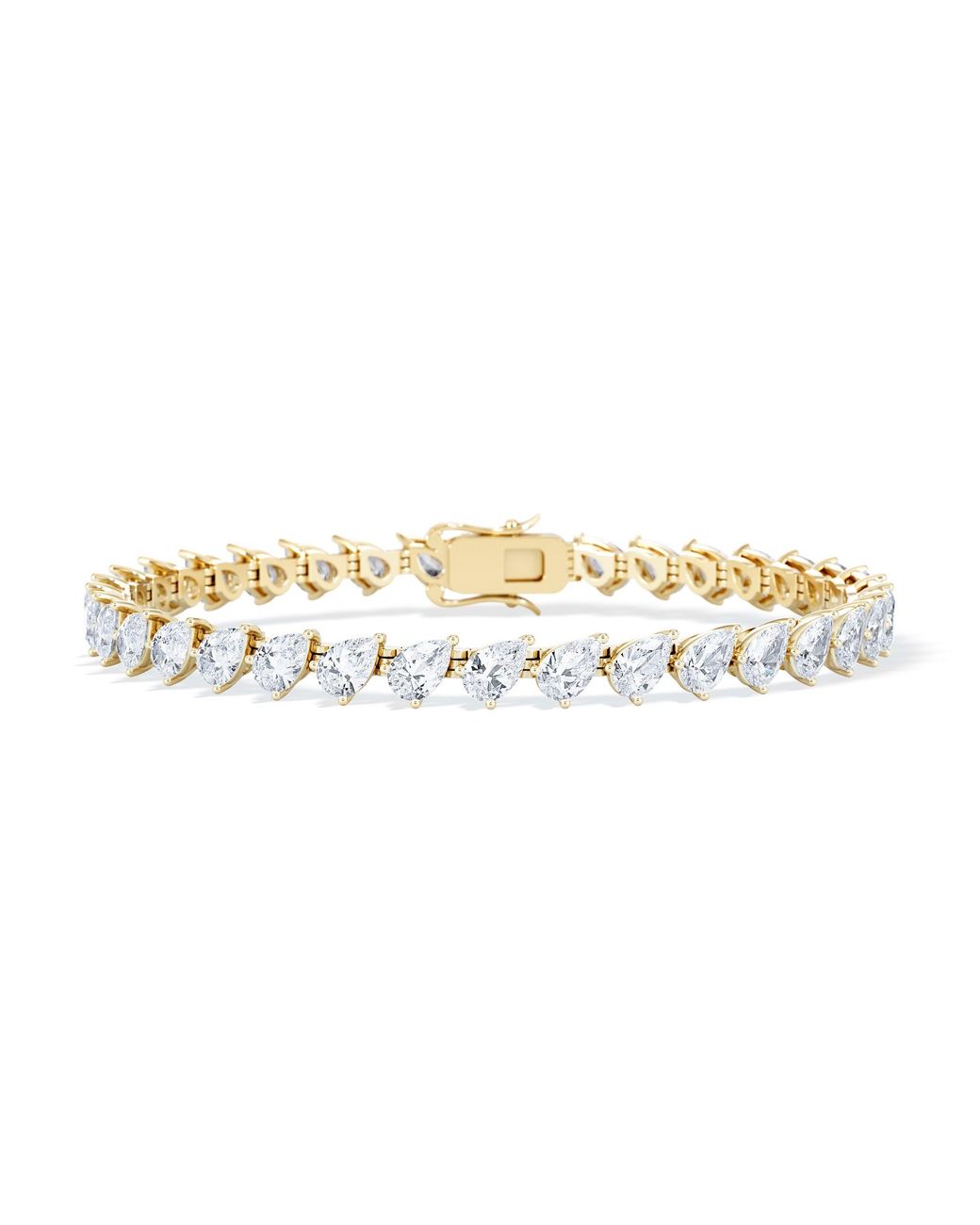 The Diamond Store Metallic Luxe 8.00Ct Lab Diamond Tennis Bracelet With Igi Certified Pear-Cut Diamonds