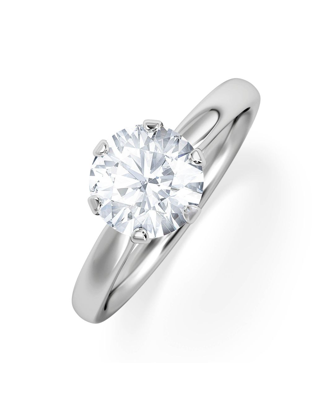The Diamond Store White 1.5Ct Diamond Engagement Ring Low Set Chloe Lab F/Vs1