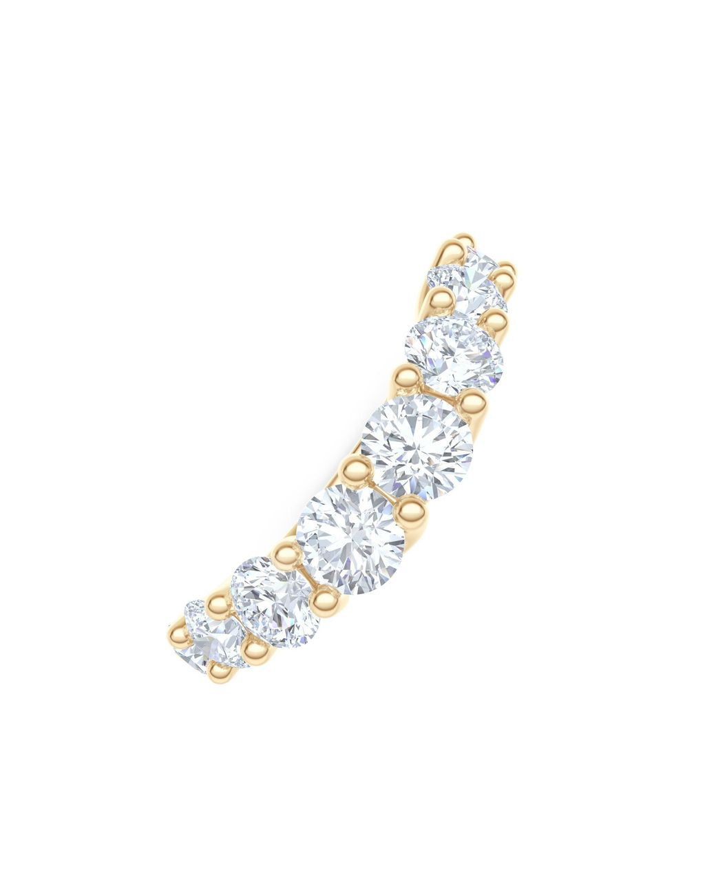 The Diamond Store White Legacy 1.73Ct Round Cut Lab Diamond Half Eternity Ring