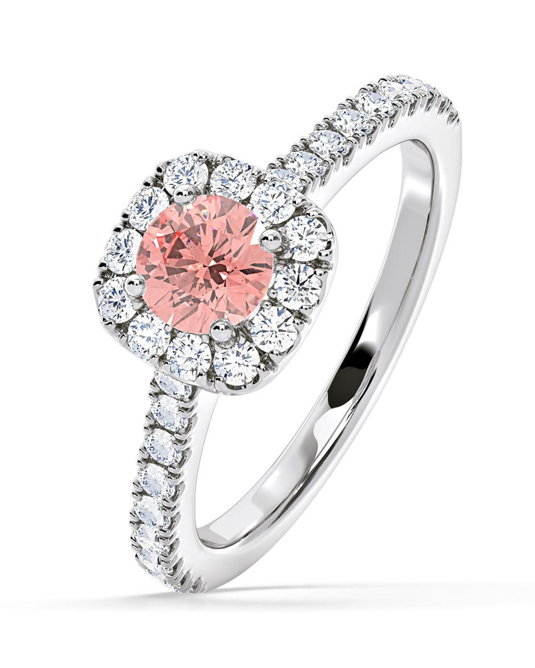 The Diamond Store White Elizabeth Lab Diamond 1.00Ct Halo Ring
