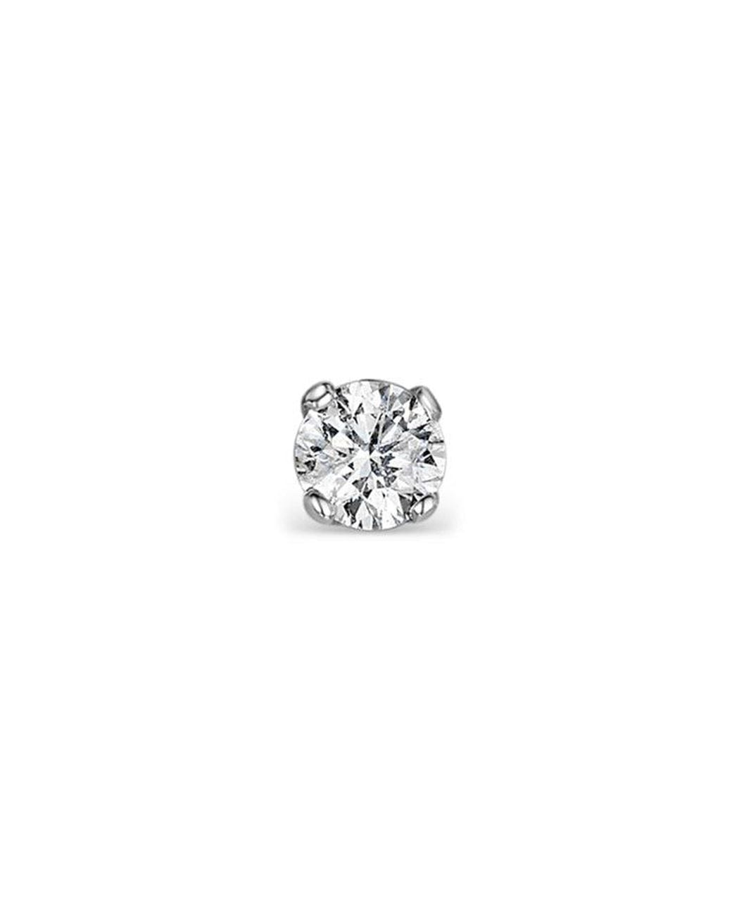 The Diamond Store White Single Diamond Stud Earring 0.10Ct Premium Quality 18Kw