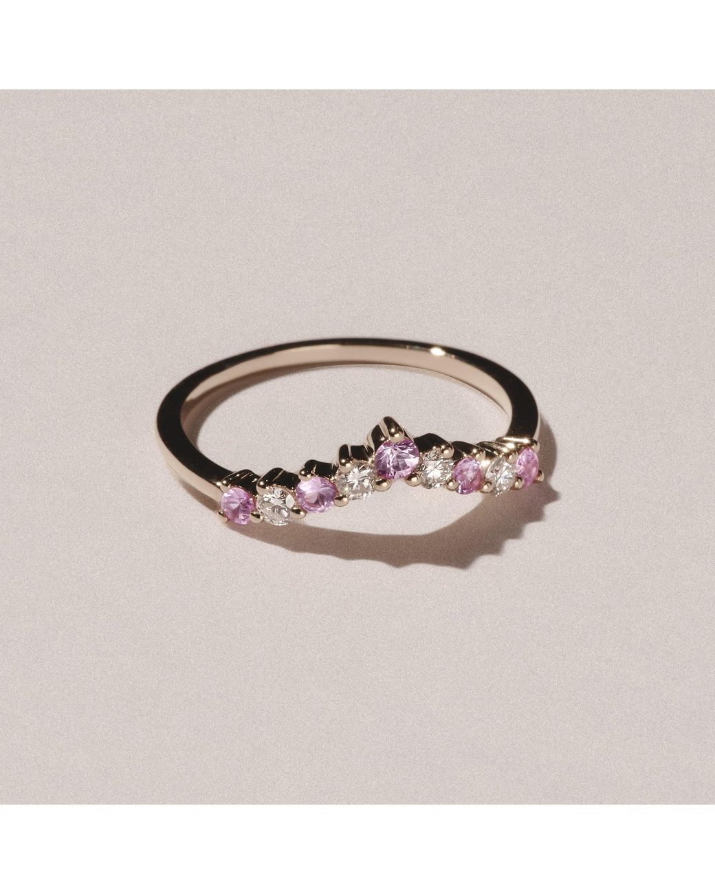The Diamond Store Metallic Starlit Sapphire And Lab Diamond Wishbone Ring