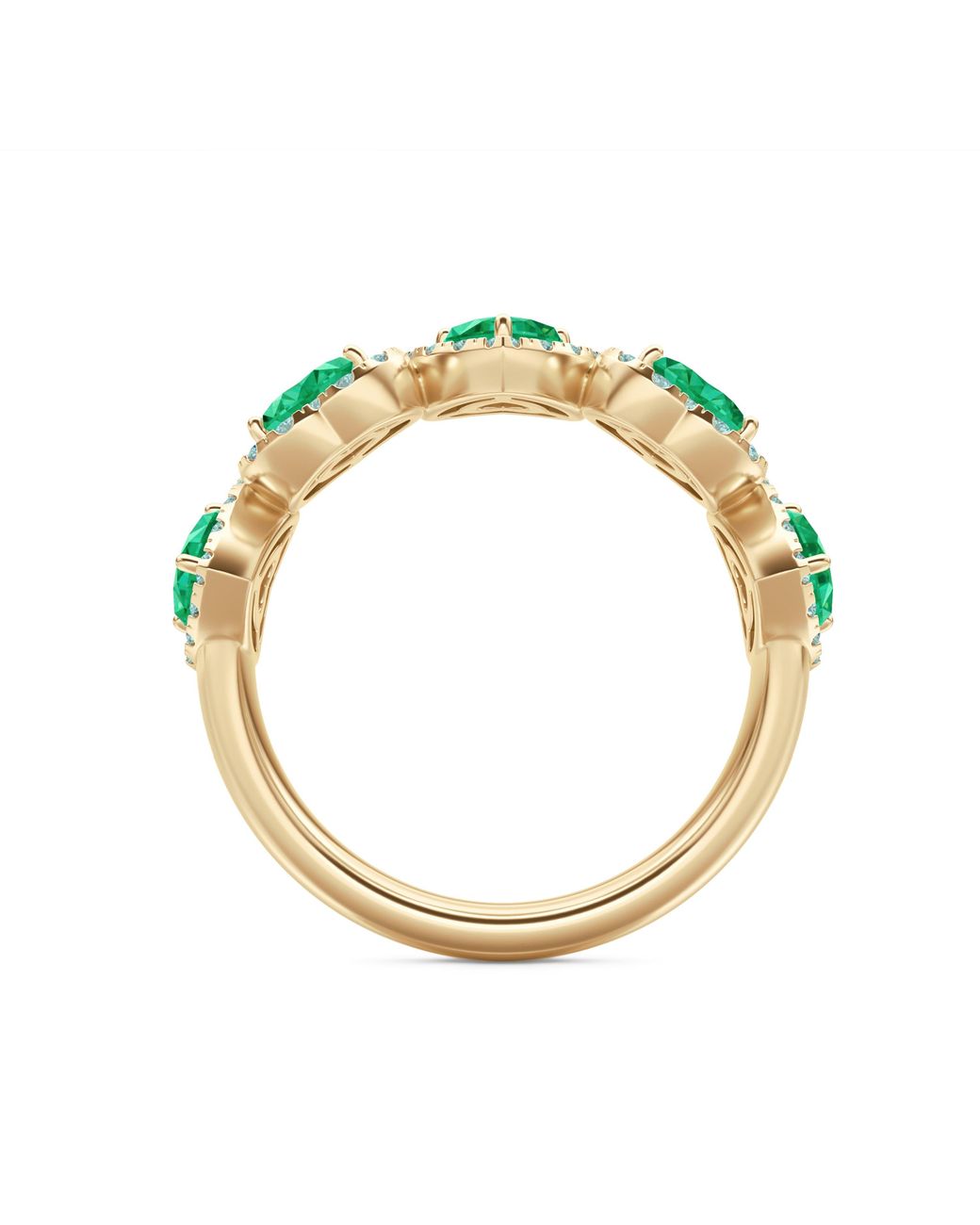 The Diamond Store Green Chérie 1.70Ct Heart Cut Lab Emerald And Lab Diamond Halo Ring