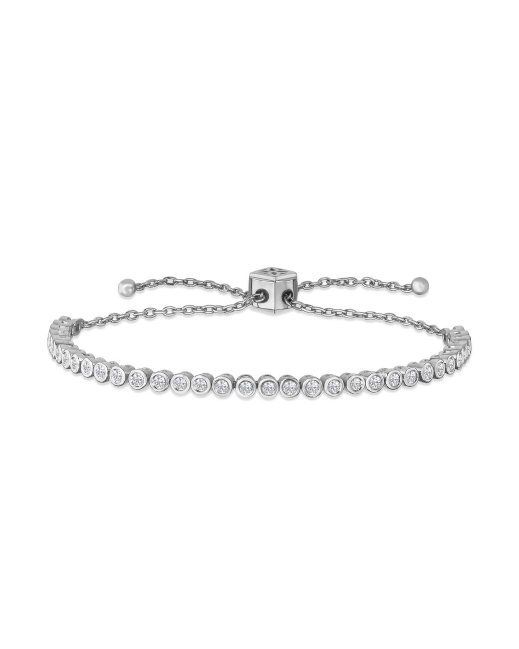 The Diamond Store Metallic Lab Diamond Bezel Rubover Tennis Bracelet 0.50Ct