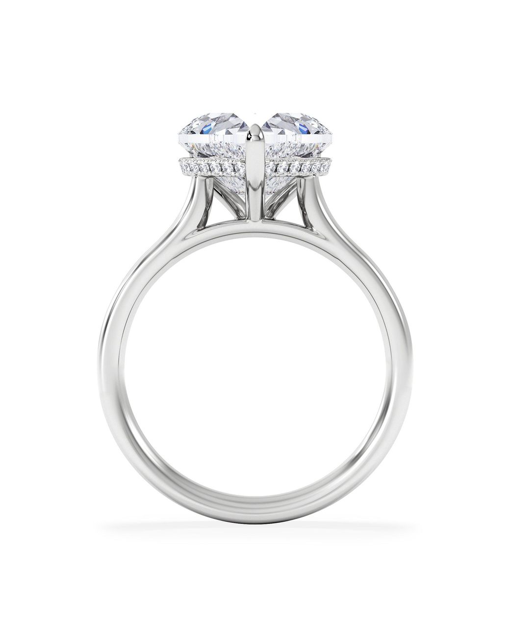 The Diamond Store White Amora Heart 3.11Ct Hidden Halo Lab Diamond Engagement Ring G/Vs Set