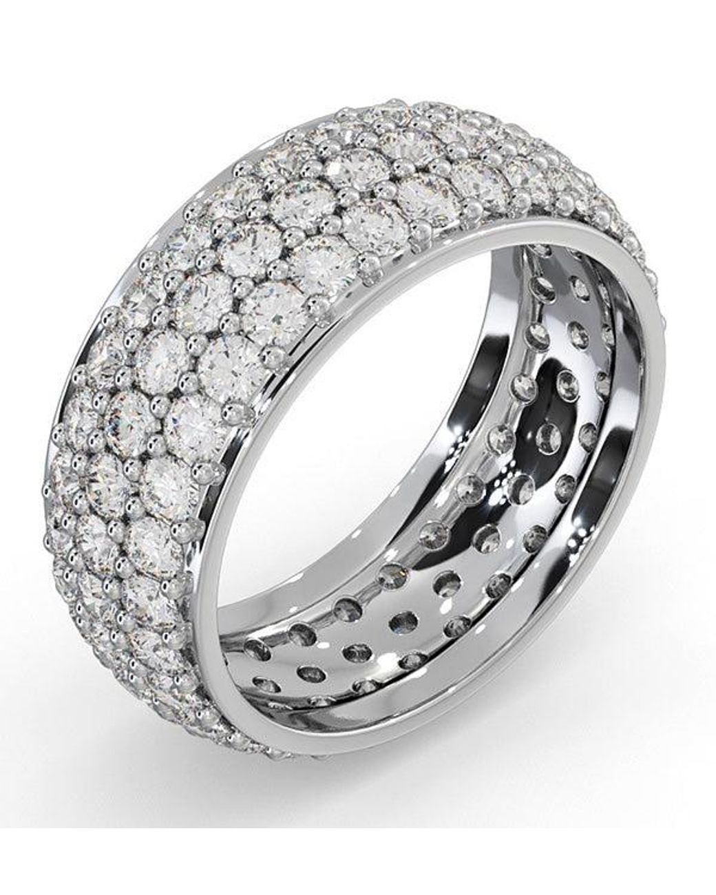 The Diamond Store Metallic Eternity Ring Sara 18K Diamond 3.00Ct H/Si for men