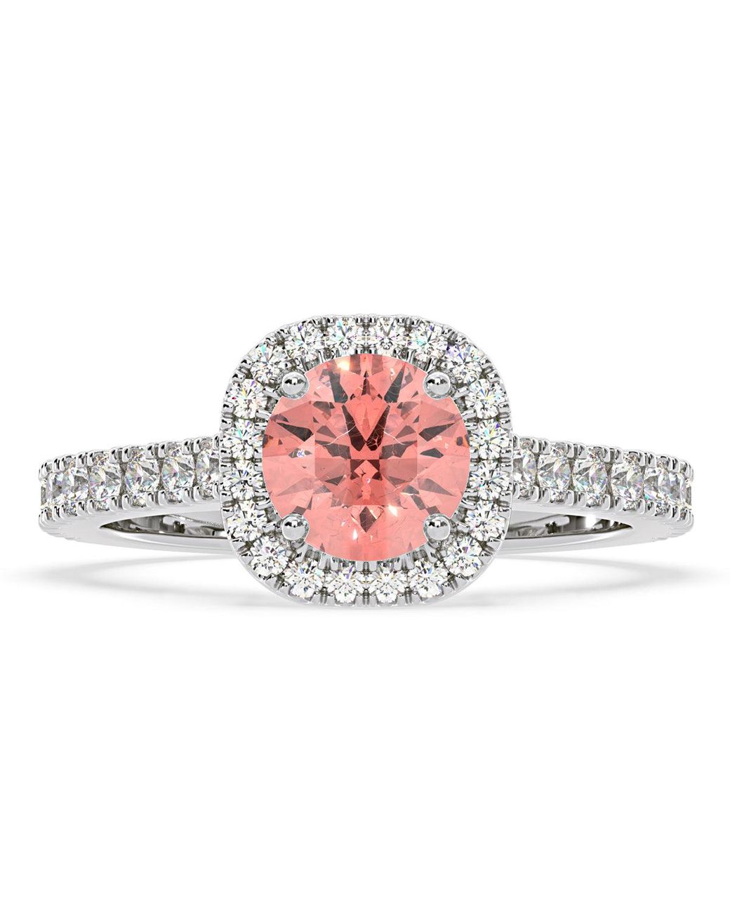 The Diamond Store White Elizabeth Lab Diamond 1.70Ct Halo Ring