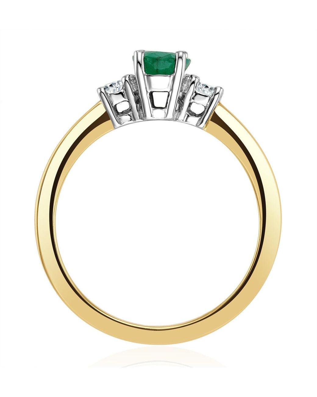 The Diamond Store Yellow Emerald 0.75Ct And Diamond 18K Ring