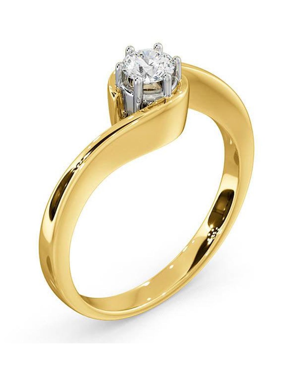 The Diamond Store Metallic Certified Leah 18K Diamond Engagement Ring 0.33Ct-F-G/Vs