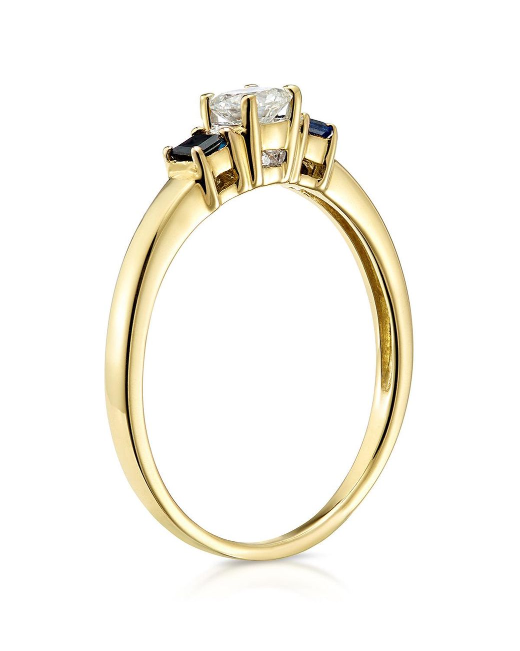 The Diamond Store Metallic Diamond 0.25Ct And Sapphire 18K Ring