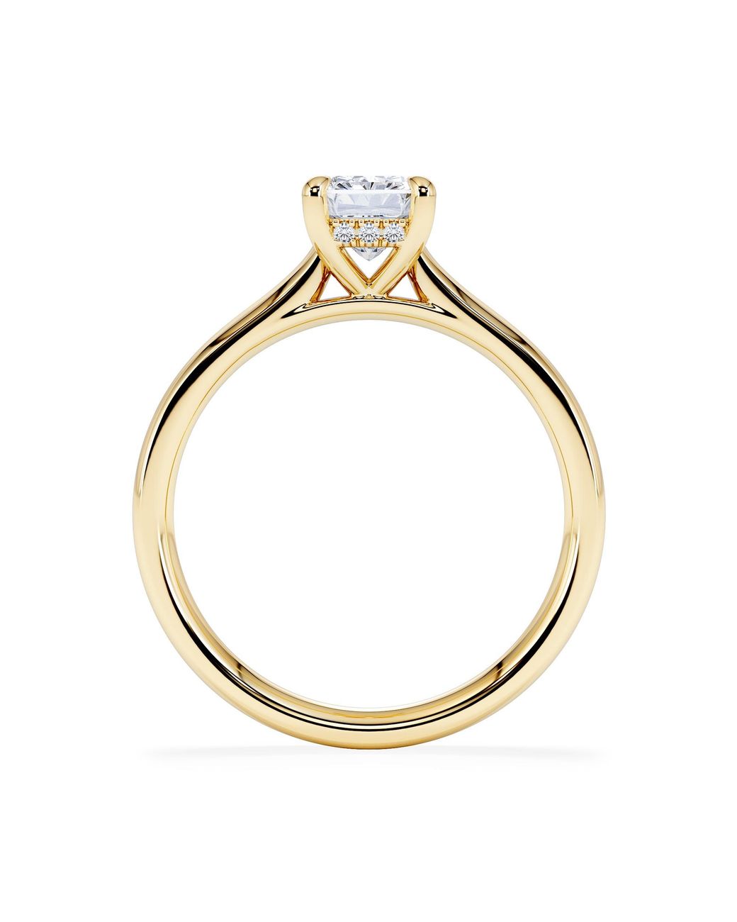 The Diamond Store Metallic Amora Radiant 1.00Ct Hidden Halo Diamond Engagement Ring G/Vs Set