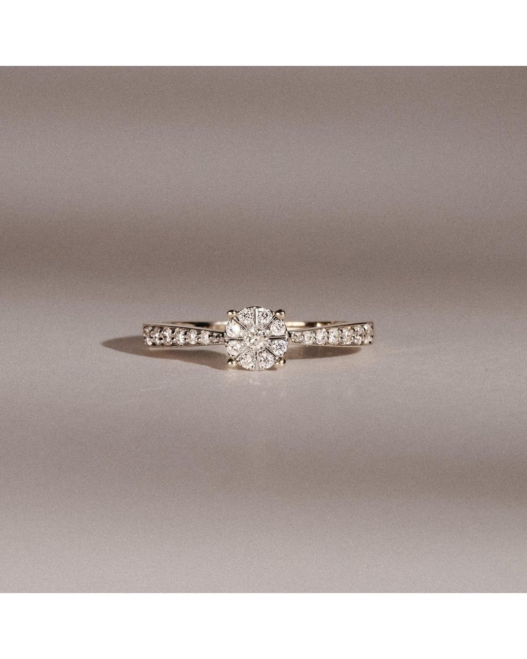 The Diamond Store Metallic Masami Lab Diamond Engagement Ring 0.20Ct Pave Set
