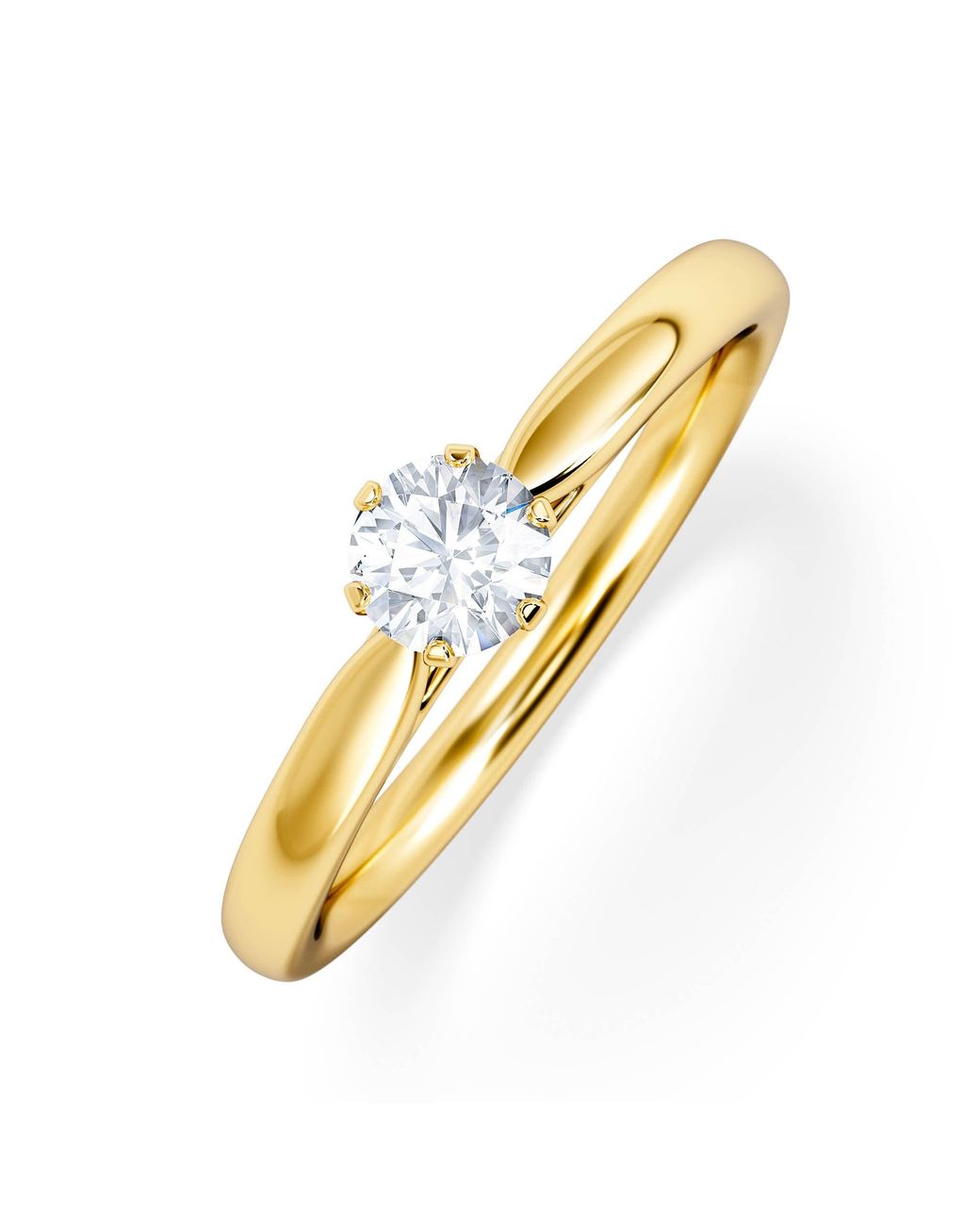 The Diamond Store Metallic Certified Low Set Chloe 18K Diamond Engagement Ring 0.33Ct