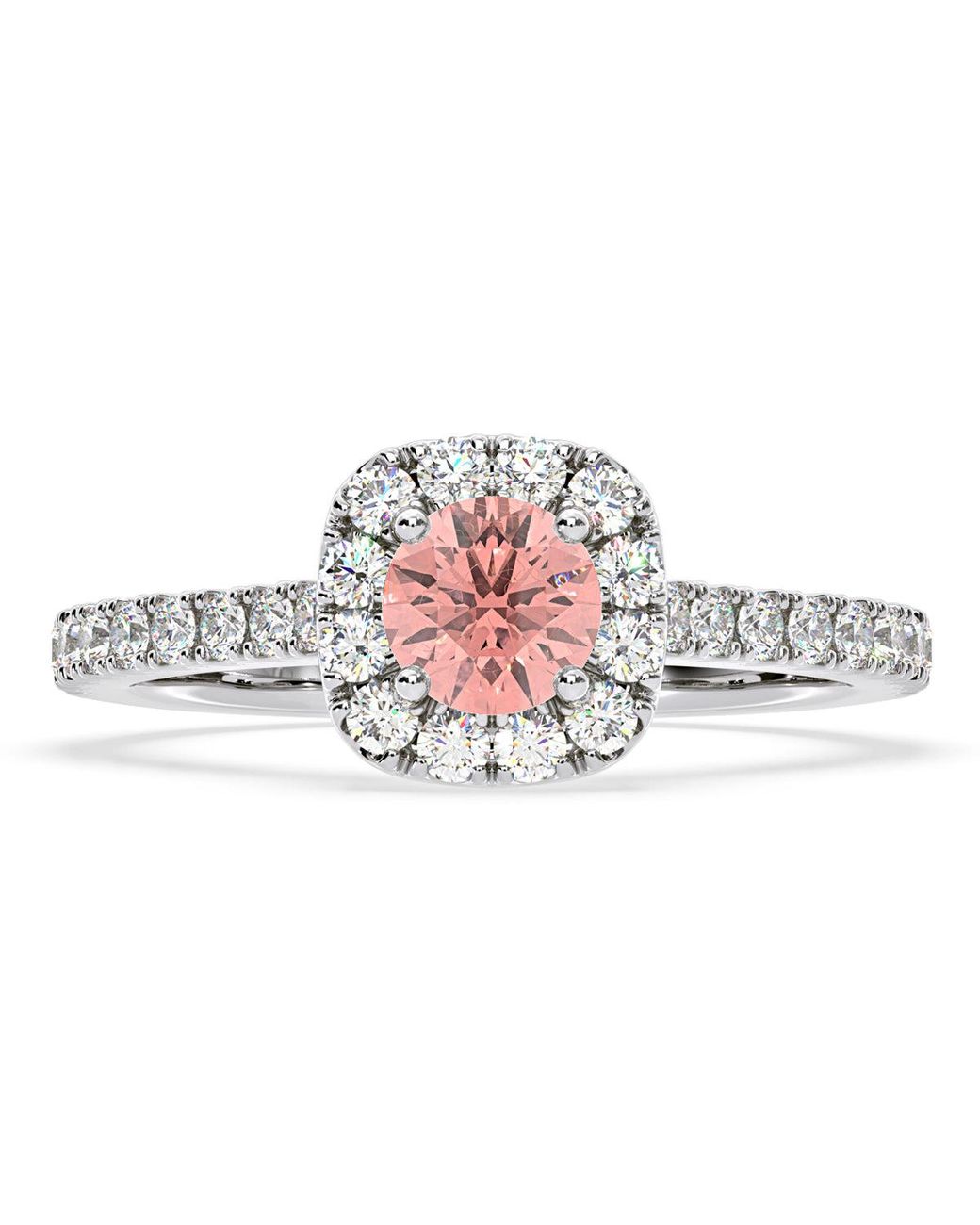 The Diamond Store White Elizabeth Lab Diamond 1.00Ct Halo Ring
