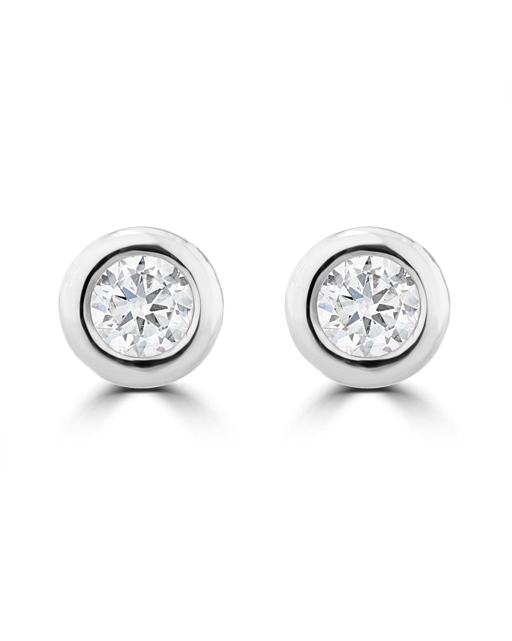The Diamond Store Metallic 0.20Ct Lab Diamond Rub Over Stud Earrings