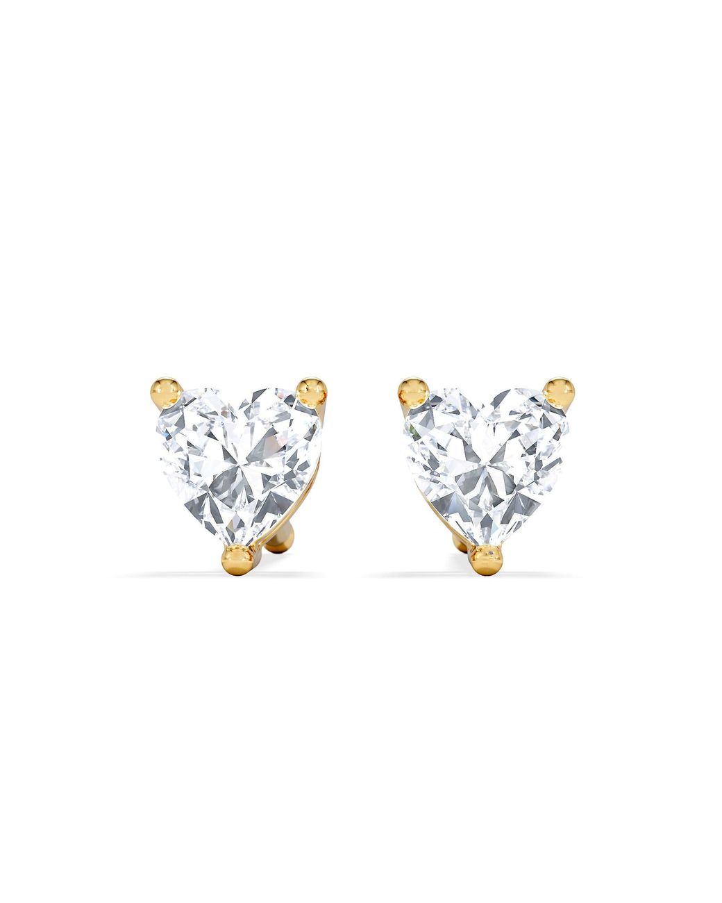 The Diamond Store Metallic Naomi Heart Cut Lab Diamond Stud Earrings 0.30Ct H/Si