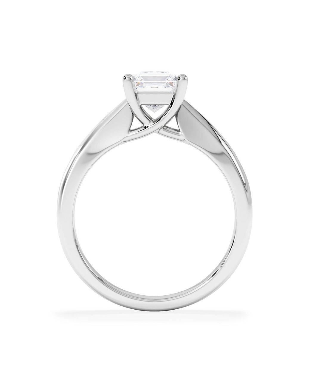 The Diamond Store White Naomi Princess Cut Lab Diamond Engagement Ring 1.00Ct H/Si