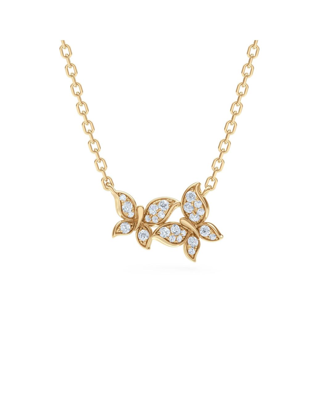The Diamond Store Metallic Papillon 0.20Ct Lab Diamond Necklace 18K Vermeil