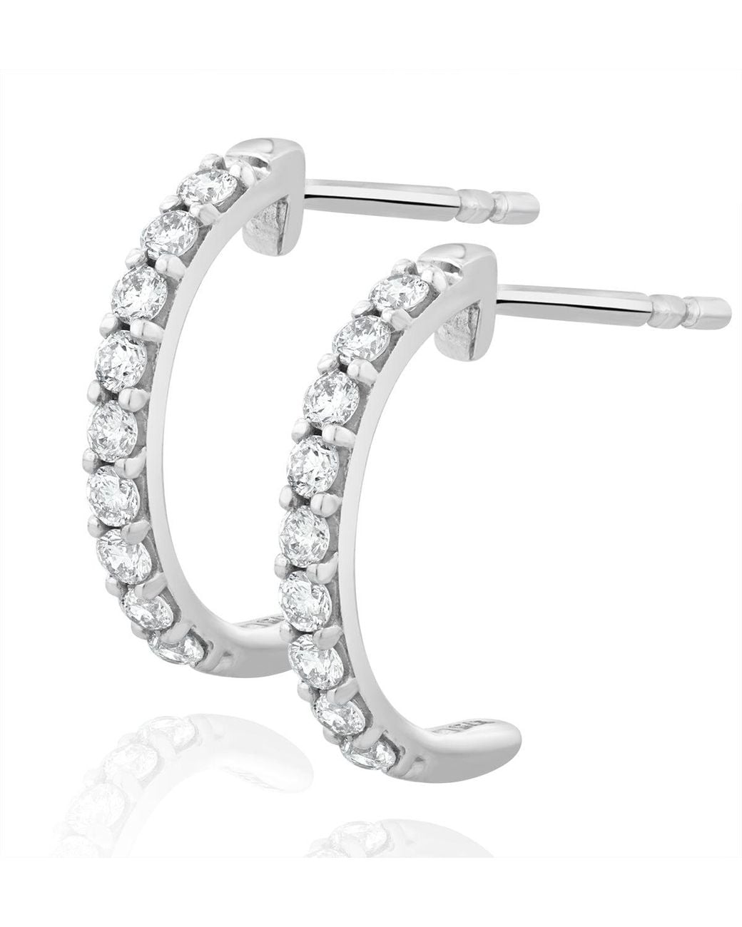 The Diamond Store White Comfort Huggie Lab Diamond Earrings 0.25Ct H/Si