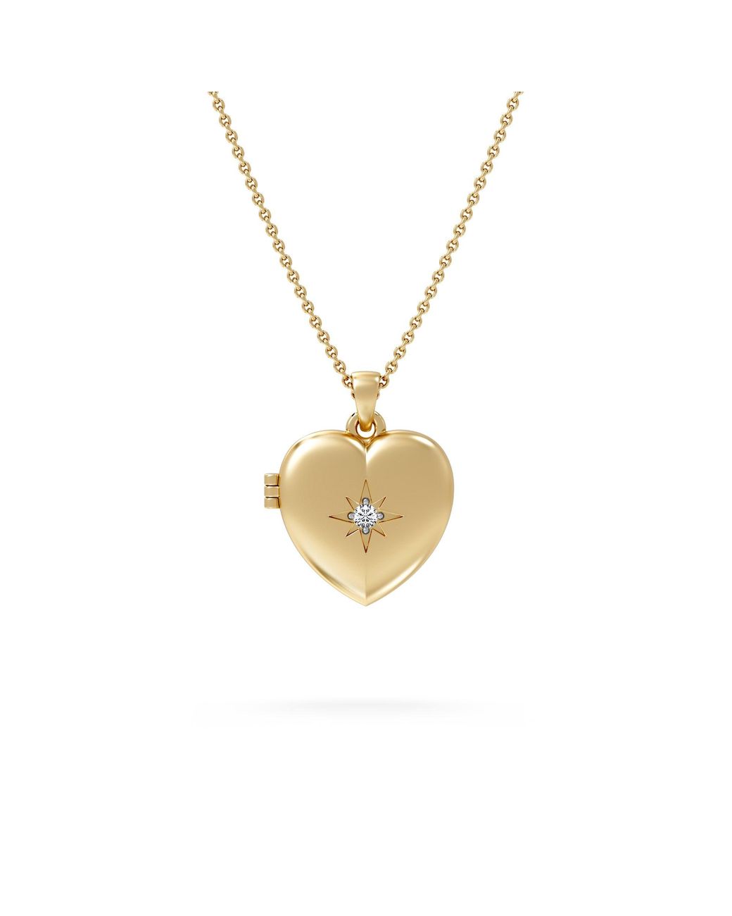 The Diamond Store Metallic Keepsake 0.06Ct Lab Diamond Round Heart Pendant Necklace