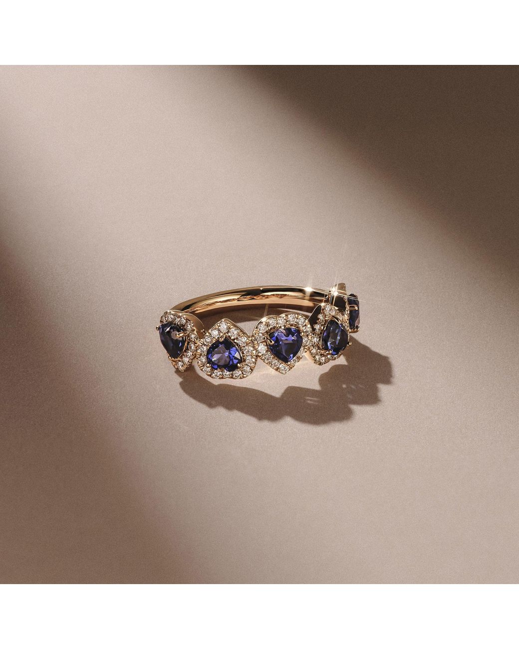 The Diamond Store Blue Chérie 1.80Ct Heart Cut Lab Sapphire And Lab Diamond Halo Ring