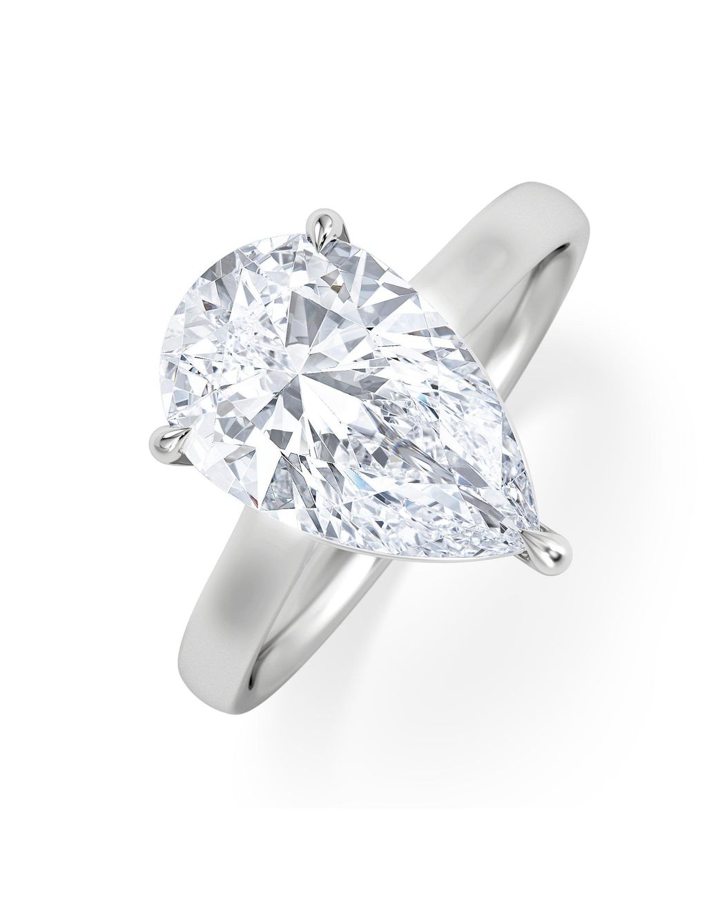 The Diamond Store White Amora Pear 3.00Ct Lab Diamond Engagement Ring G/Vs Set