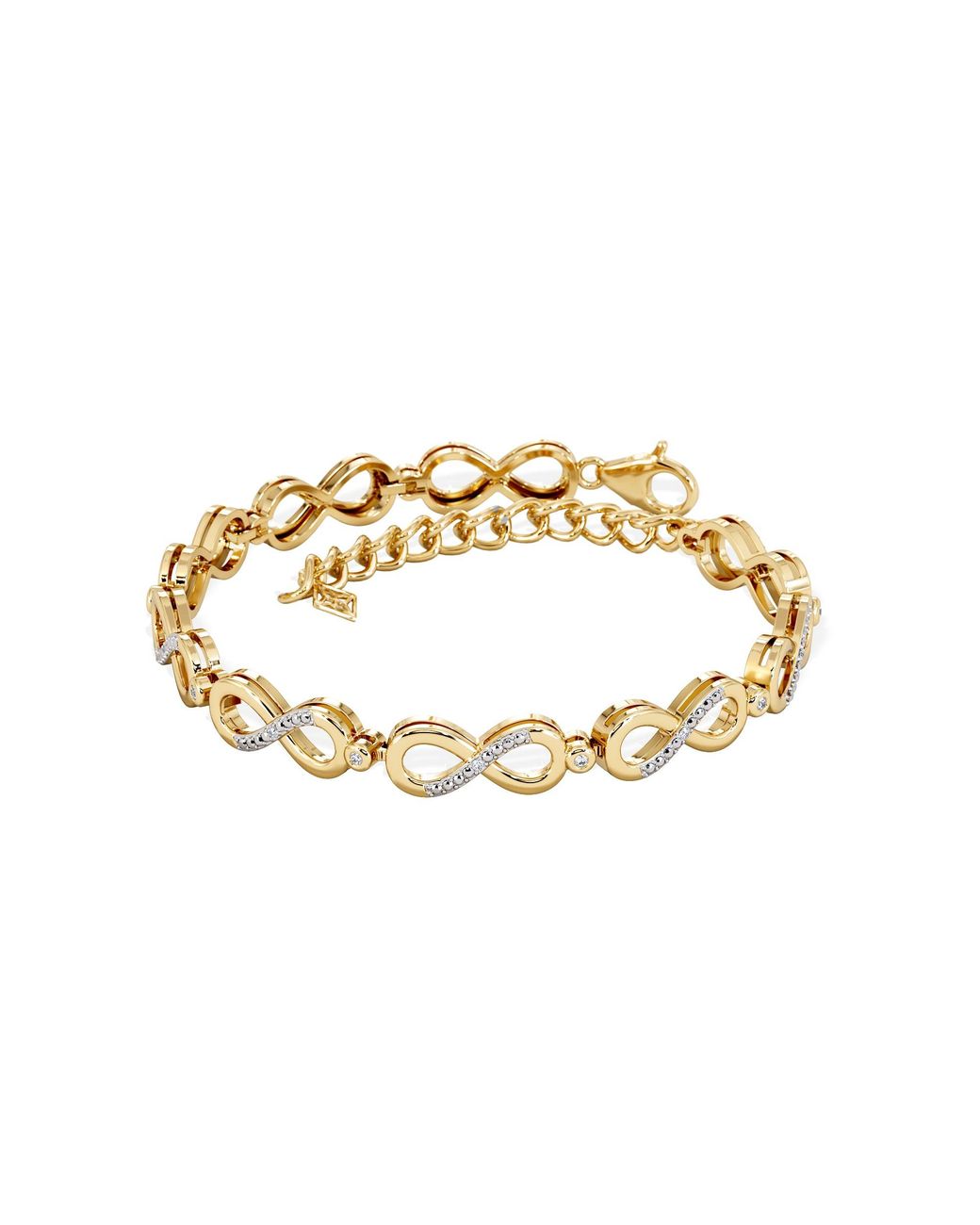 The Diamond Store Metallic Infinity Love 0.05Ct Lab Diamond Link Bracelet