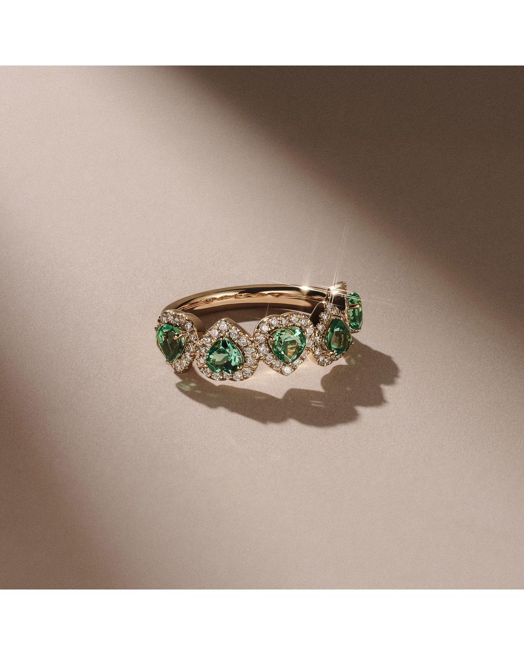 The Diamond Store Green Chérie 1.70Ct Heart Cut Lab Emerald And Lab Diamond Halo Ring