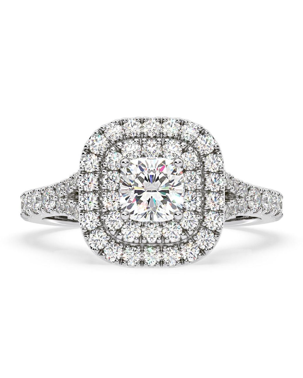 The Diamond Store White Anastasia Gia Diamond Halo Engagement Ring