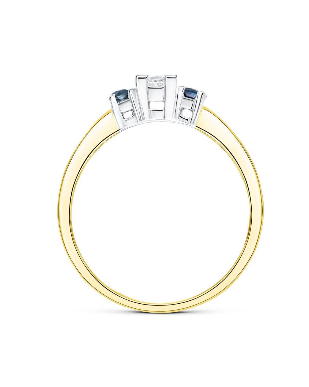 The Diamond Store Metallic Lab Diamond 0.33Ct And Sapphire 18K Ring