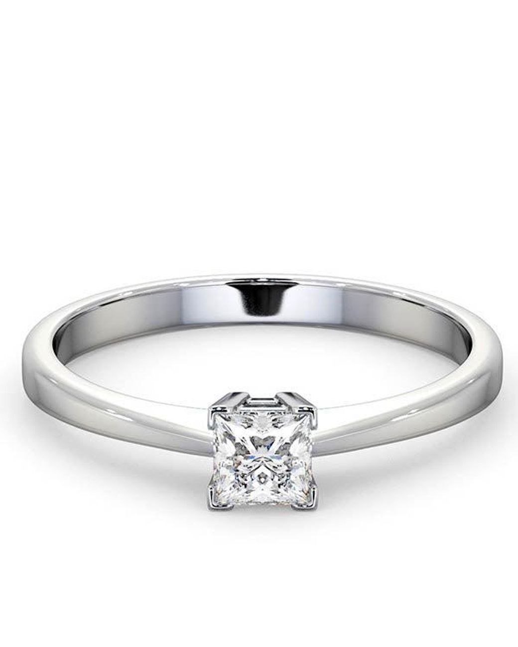 The Diamond Store Metallic Certified Lauren 18K Diamond Engagement Ring 0.33Ct-G-H/Si