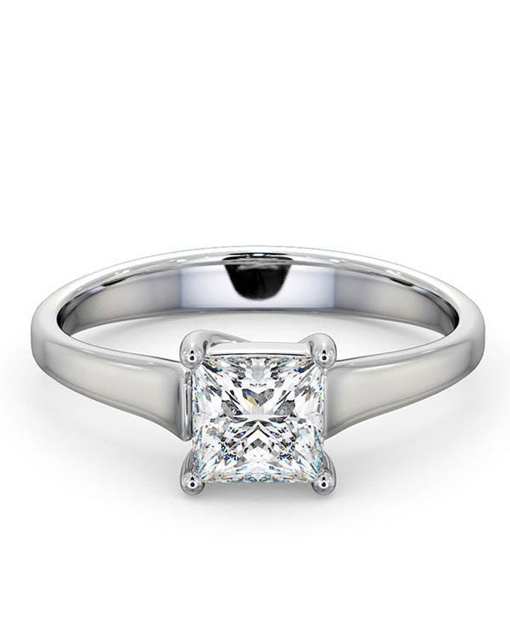 The Diamond Store Metallic Engagement Ring Certified Lucy 18K Diamond 0.75Ct-G-H/Si