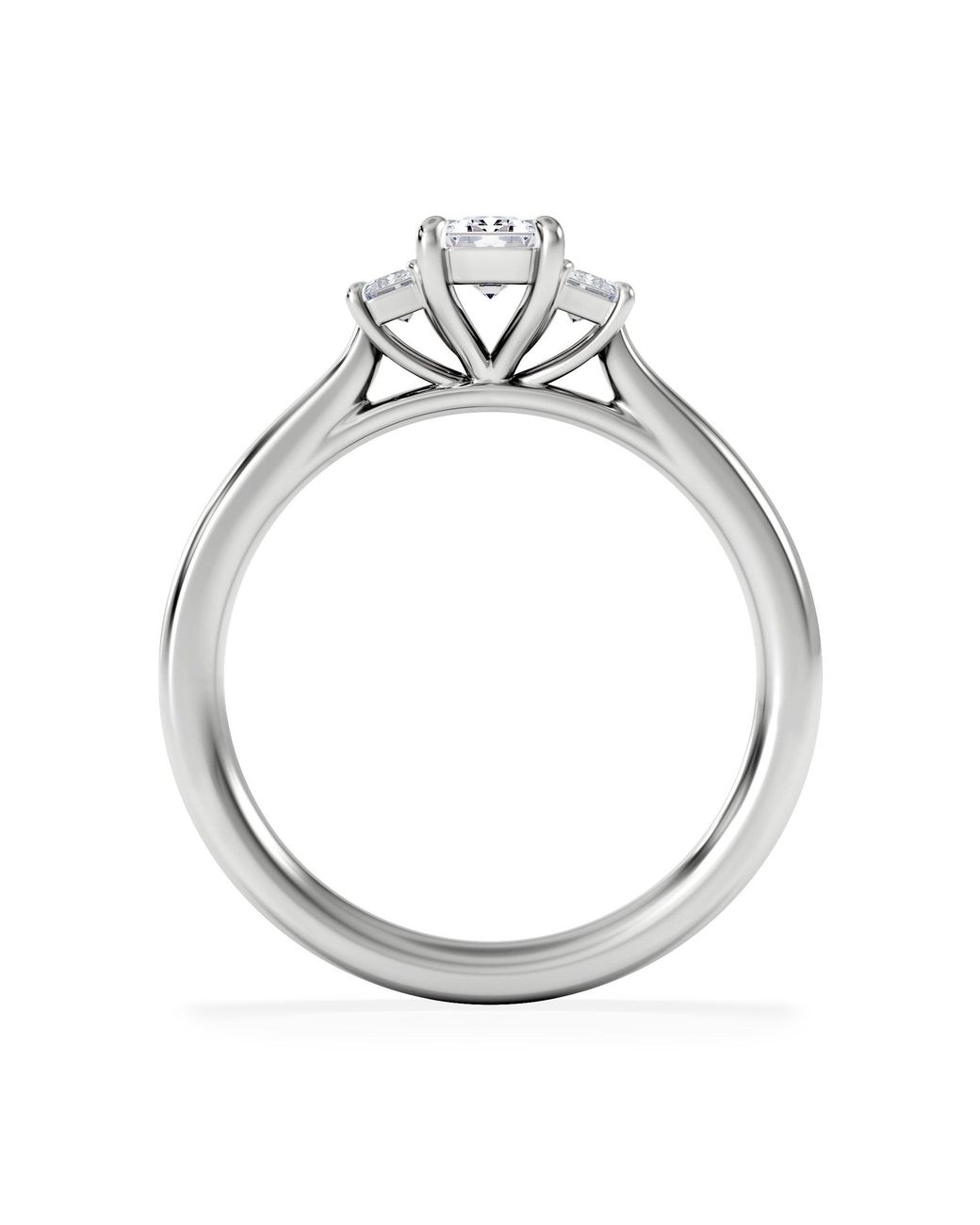 The Diamond Store White Evoke 3 Stone Emerald Cut Lab Diamond Ring 0.50Ct