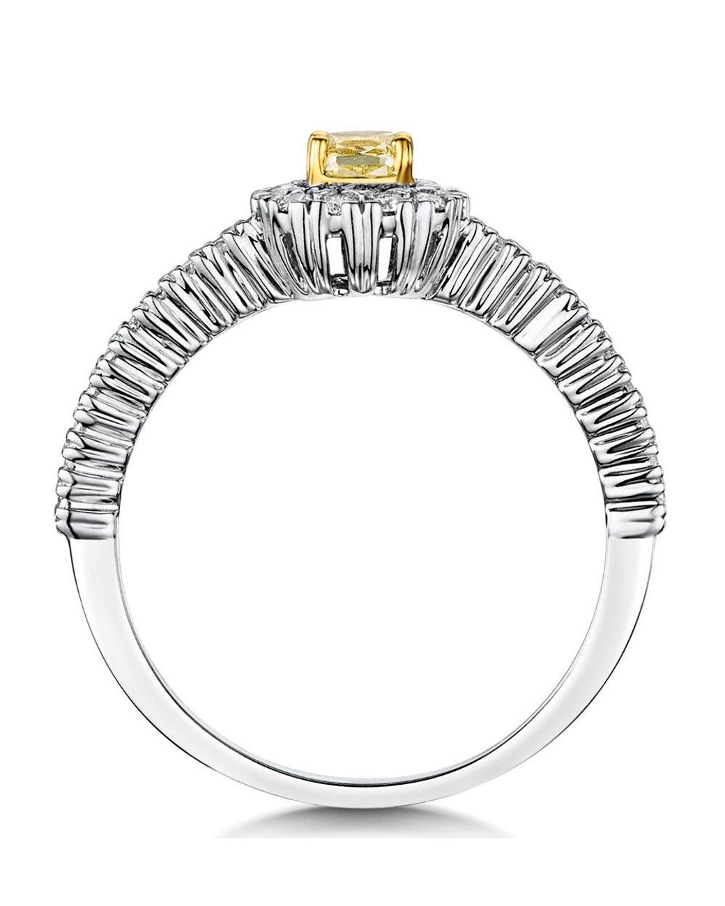 The Diamond Store Metallic Alicia Diamond Halo Engagement Ring 0.55Ct