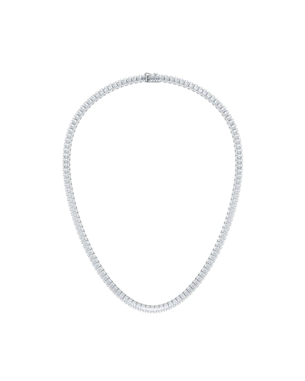 The Diamond Store Metallic Luxe 27.00Ct Lab Diamond Necklace With Igi Certified Emerald-Cut Diamonds