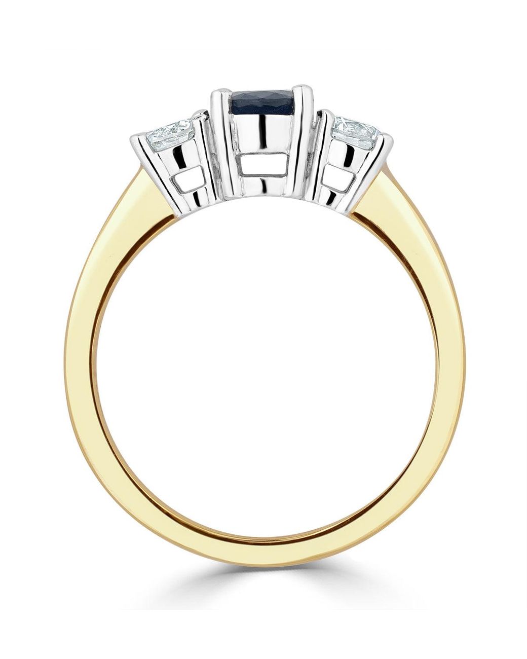 The Diamond Store Blue Sapphire 0.80Ct And Diamond 0.50Ct 18K Ring Fet23-U