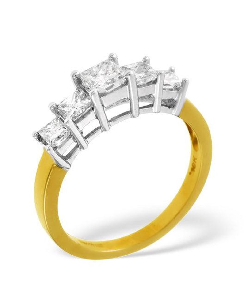 The Diamond Store Metallic Lucy 18K 5 Stone Princess Diamond Eternity Ring 0.50Ct H/Si