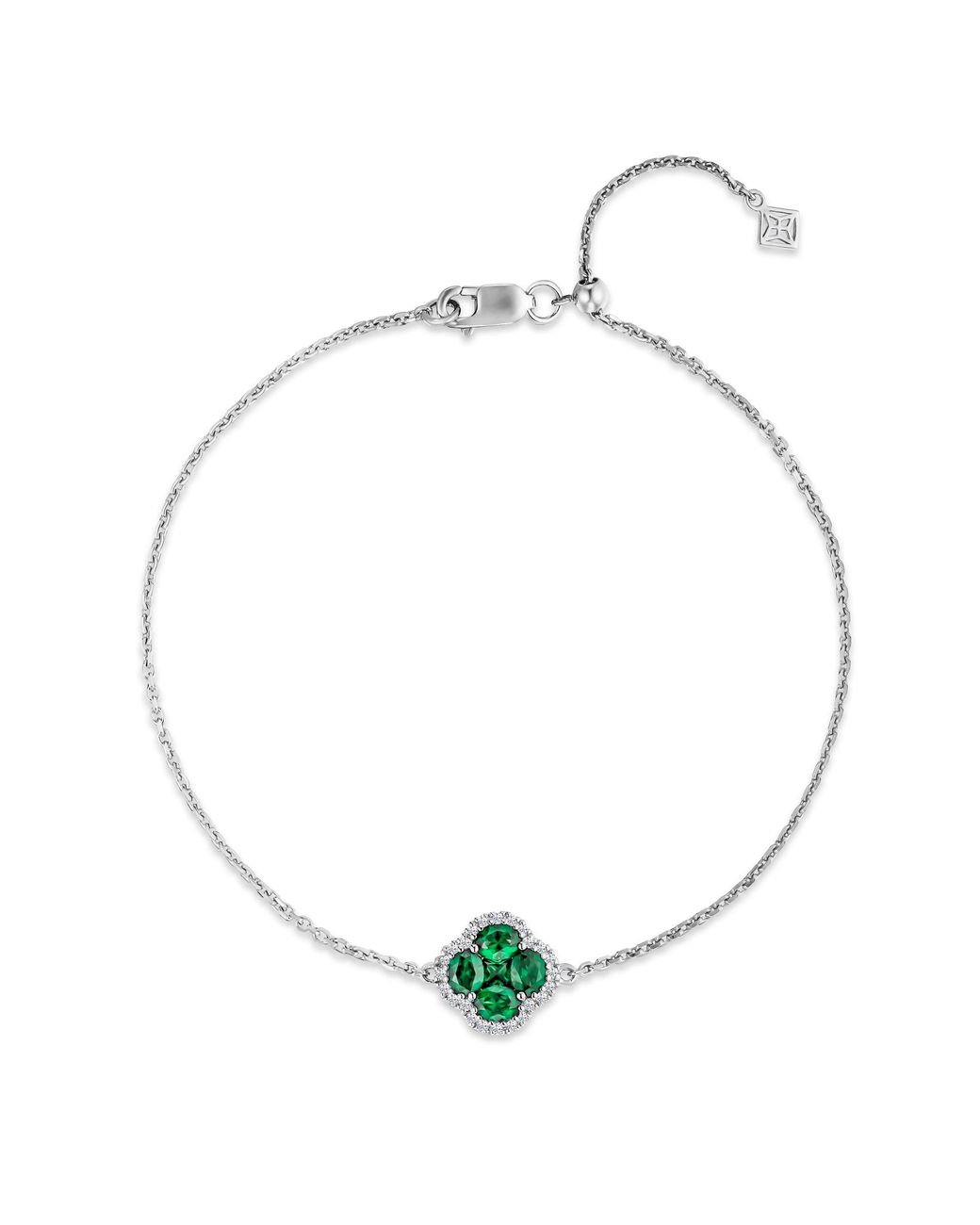 The Diamond Store Metallic Alegria 0.75Ct Lab Emerald Halo Bracelet
