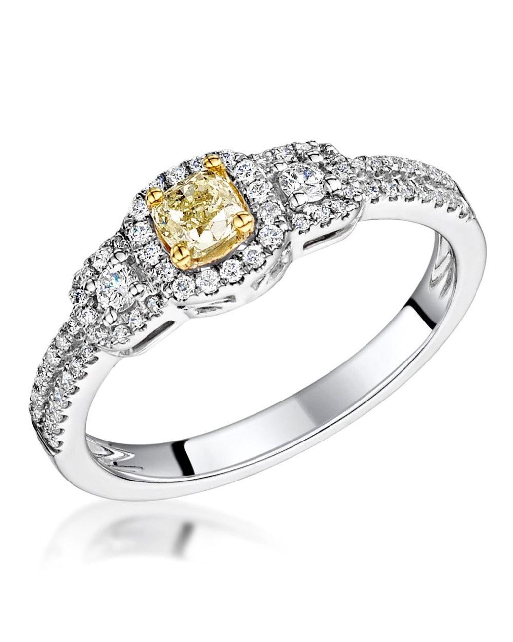 The Diamond Store Metallic Isabella Diamond Halo Engagement Ring 0.53Ct