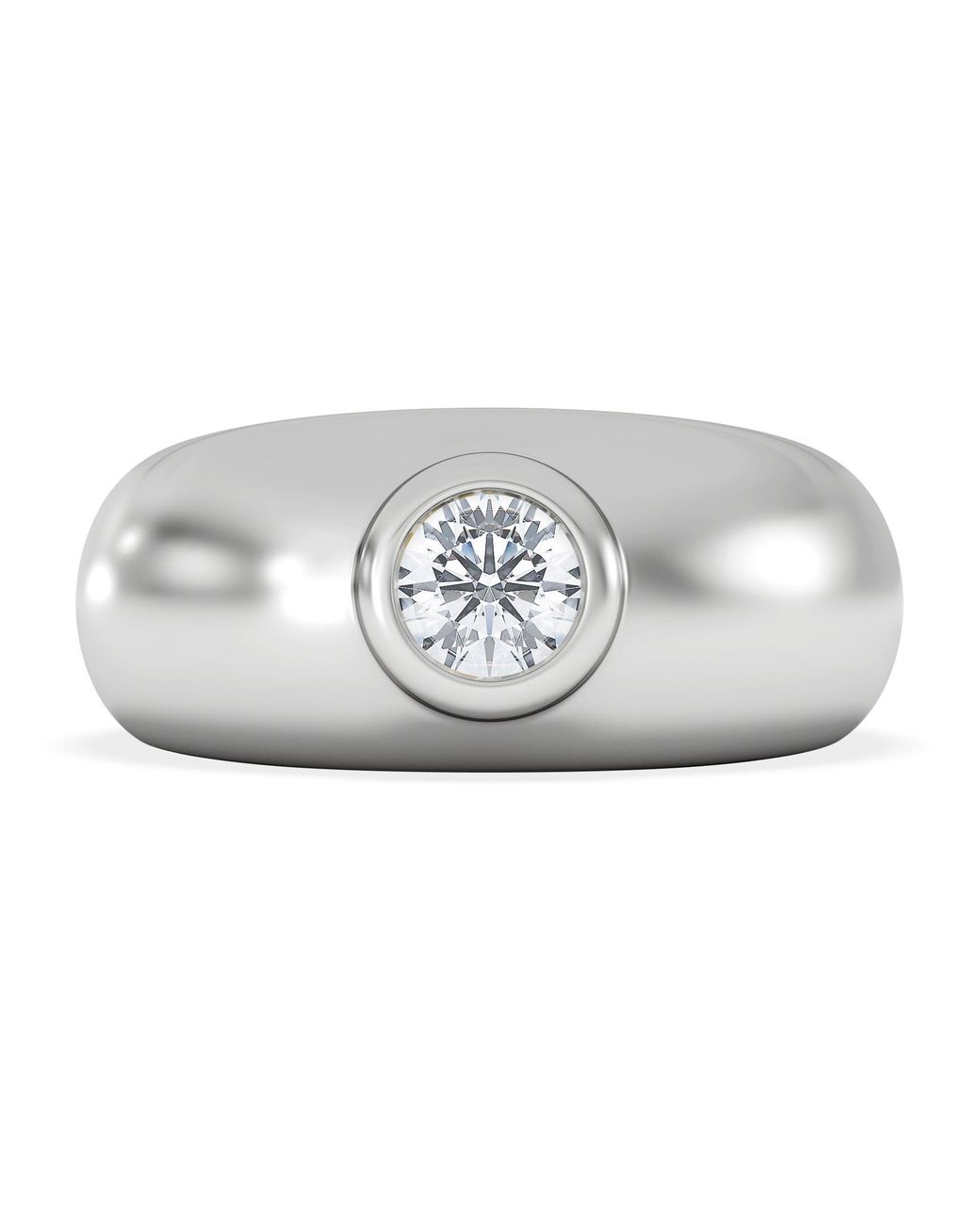 The Diamond Store White Lab Diamond Signet Ring 0.50Ct for men