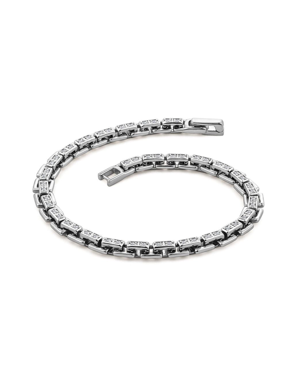 The Diamond Store Metallic 0.85 Ct Havana Lab Grown Diamond Cuban Box Set Bracelet