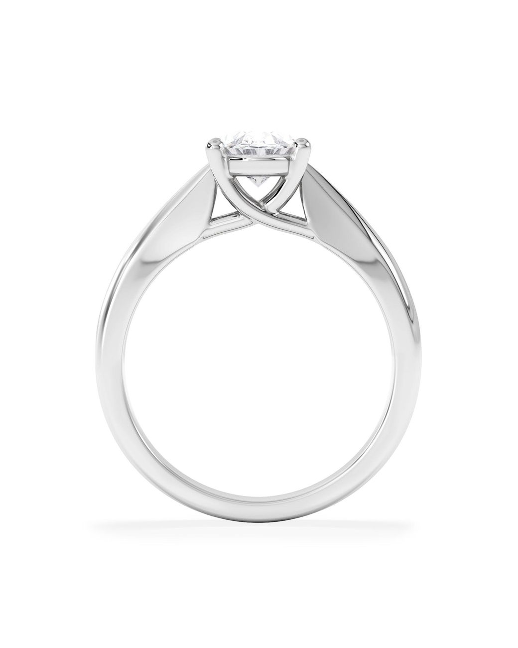 The Diamond Store White Naomi Oval Cut Lab Diamond Engagement Ring 1.00Ct H/Si