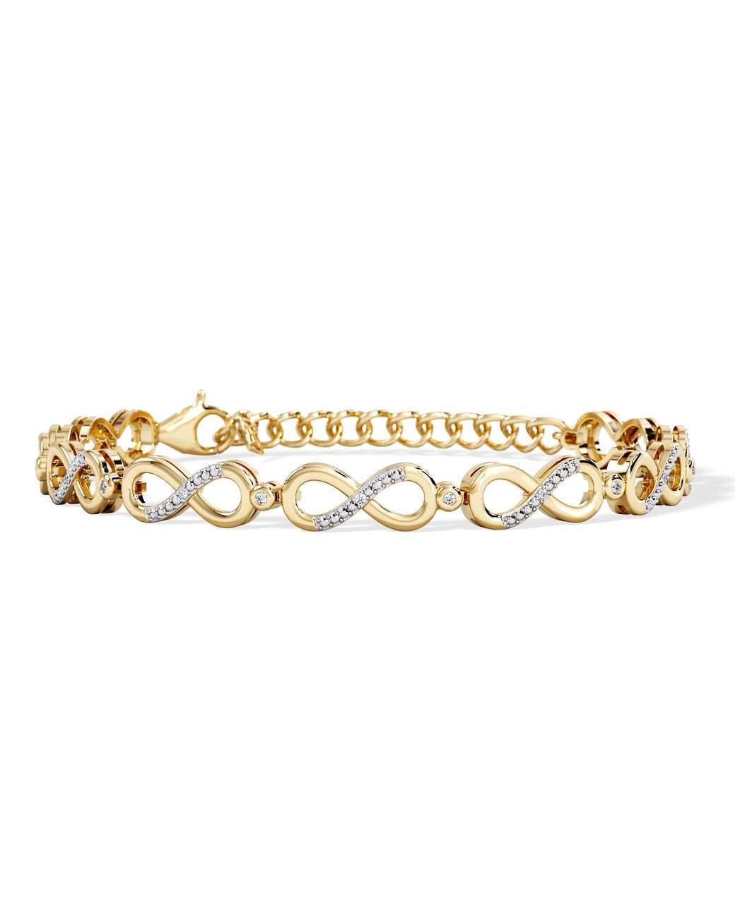 The Diamond Store Metallic Infinity Love 0.05Ct Lab Diamond Link Bracelet