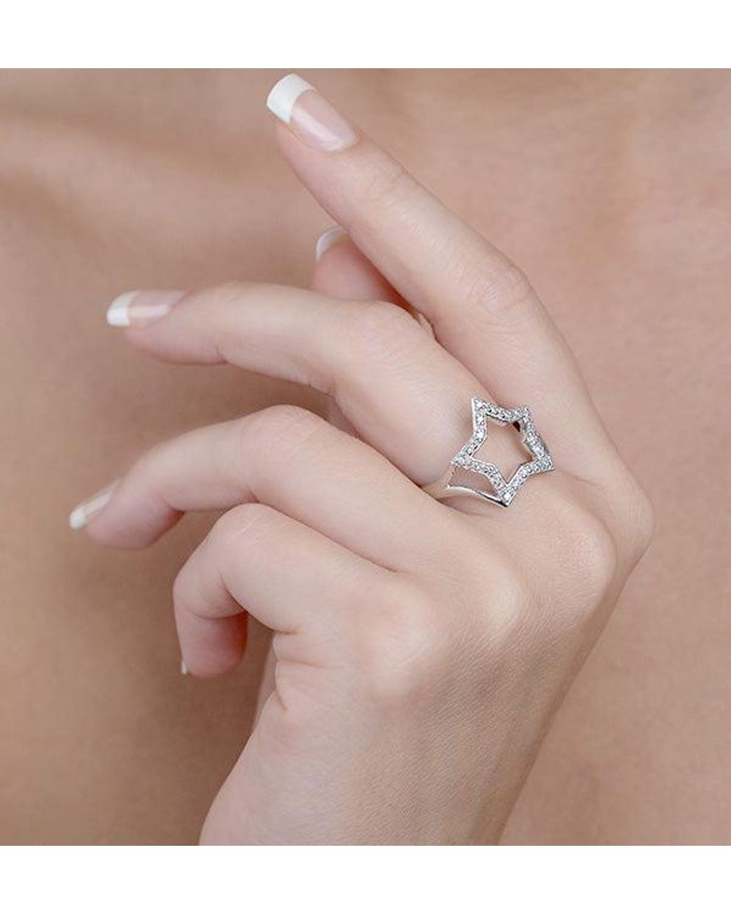 The Diamond Store Metallic Diamond 0.20Ct 9K Star Ring