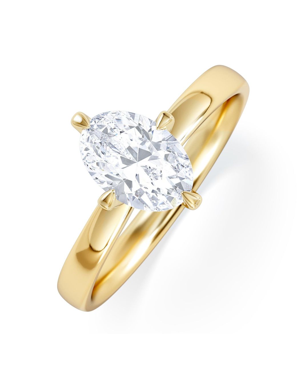 The Diamond Store Metallic Origin Twist 1.00Ct Oval Cut Lab Diamond Solitaire Engagement Ring