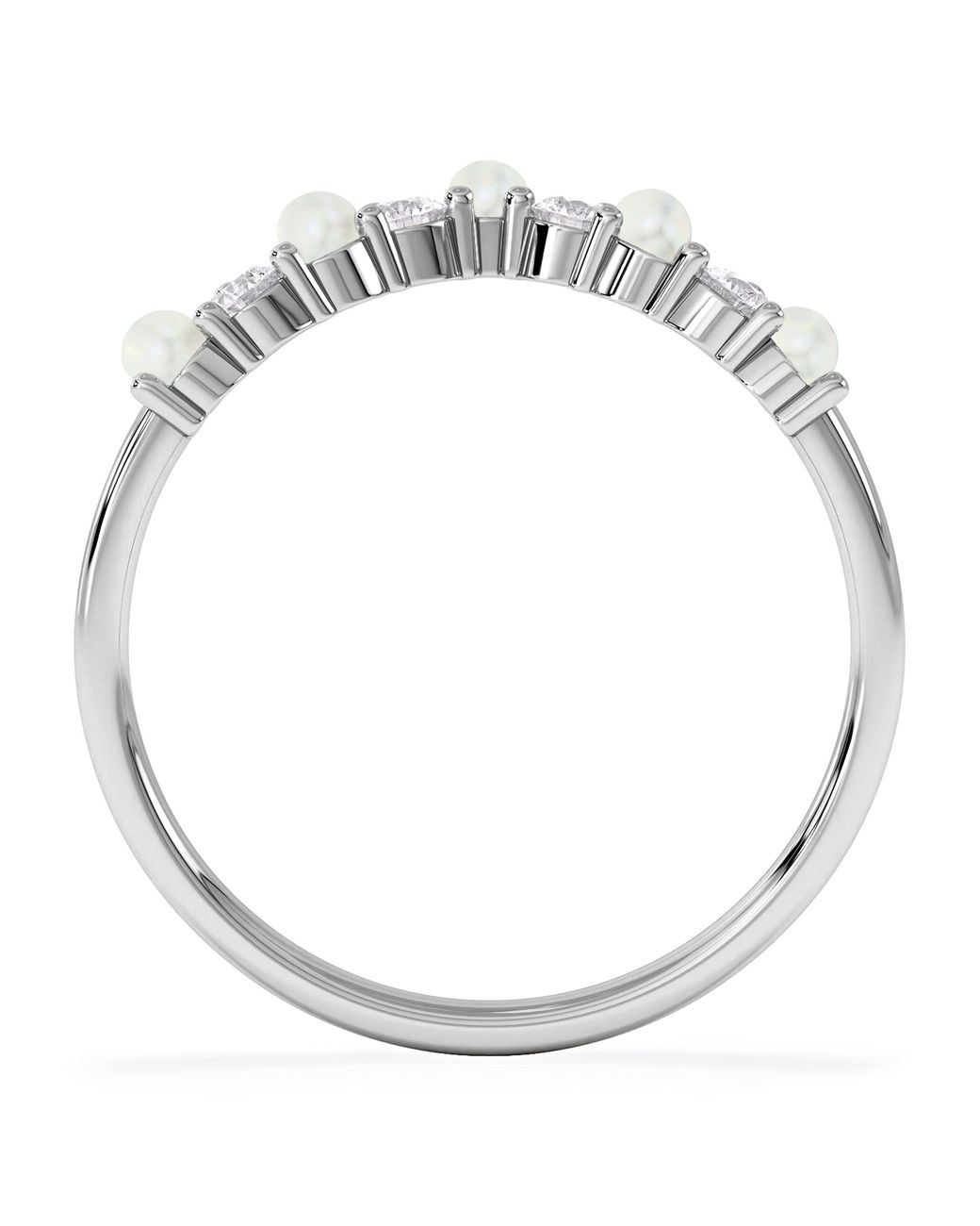 The Diamond Store White Starlit Opal And Lab Diamond Wishbone Ring