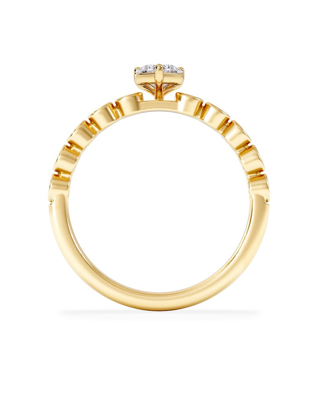 The Diamond Store Metallic Entwine 0.30Ct Heart Cut Lab Diamond Solitaire Engagement Ring With Side Stones